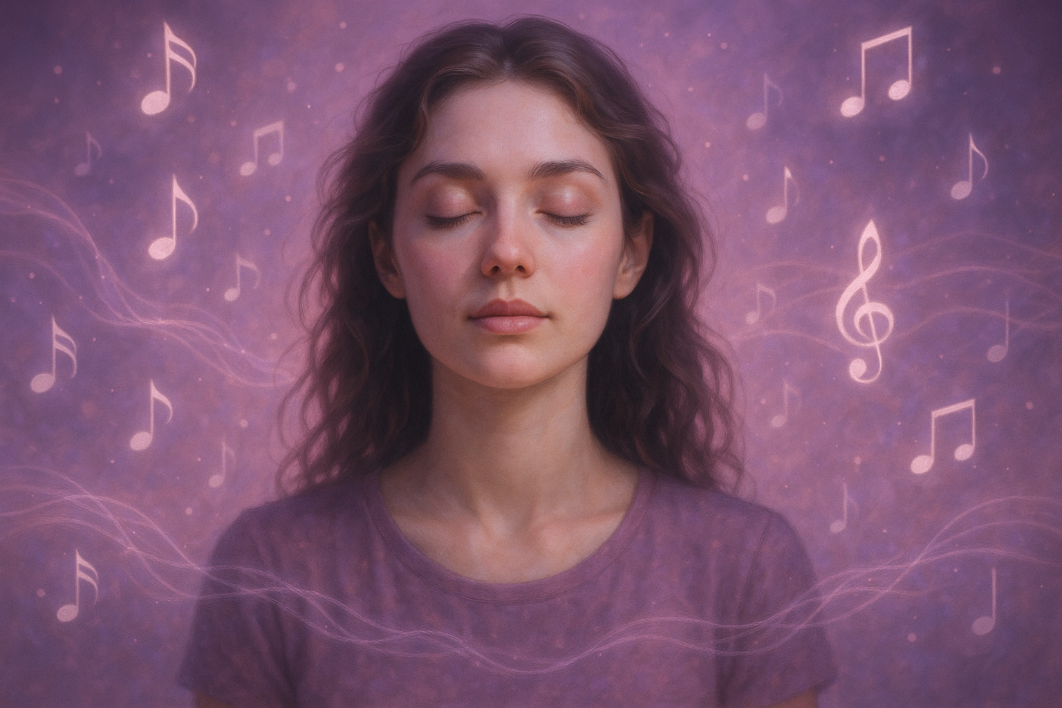 Woman experiencing the love melody
